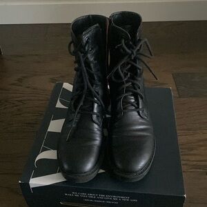 Zara black military boots